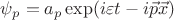 $\psi_p=a_p \exp(i\varepsilon t -i\vec p \vec x)$
