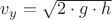 $v_y = \sqrt{2 \cdot g \cdot h}$