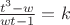 $\frac{t^3 - w}{wt - 1} = k$