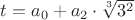 $t=a_0+a_2\cdot\sqrt[3]{3^2}$