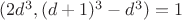 $(2d^3,(d+1)^3-d^3)=1$