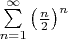 $\sum\limits_{n=1}^{\infty}\left(\frac n2\right)^n$