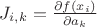 $J_{i,k} = \frac{\partial f(x_i)}{\partial a_k}$ $J_{i,k} = \frac{\partial f(x_i)}{\partial a_k}$