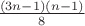 $\frac{(3n-1)(n-1)}{8}$