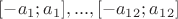 $ [-a_1;a_1],...,[-a_1_2;a_1_2]$