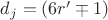 $d_j=(6r'\mp 1)$