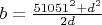$b=\frac{51051^2+d^2}{2d}$