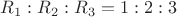 $R_1:R_2:R_3=1:2:3$