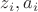 $z_i, a_i$