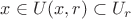 $x \in U(x,r) \subset U_{r}$ $x \in U(x,r) \subset U_{r}$