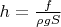 $h=\frac{f}{\rho gS}$
