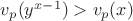 $v_p(y^{x-1})>v_p(x)$
