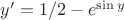 $y'=1/2-e^{\sin y}$