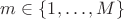 $m \in \{1, \dots, M\}$