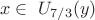 $$ x\in\ {U_{7/3}(y)}$$