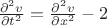 $\frac {\partial^2 v } {\partial t^2 } = \frac {\partial^2 v } {\partial x^2 } - 2$
