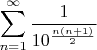 $$\sum_{n=1}^{\infty} \frac{1}{10^{\frac{n(n+1)}{2}}}$$
