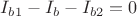 $I_{b1}-I_{b}-I_{b2}=0$ $I_{b1}-I_{b}-I_{b2}=0$