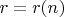 $r=r(n)$