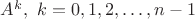 $A^k,\ k=0,1,2,\ldots,n-1$ $A^k,\ k=0,1,2,\ldots,n-1$