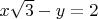 $x\sqrt{3}-y=2$
