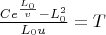 $\frac{Ce^{\frac{L_0}{v}} - L_0^2}{L_0u} = T$
