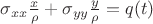 $\sigma_{xx} \frac x {\rho}+\sigma_{yy} \frac y {\rho}=q(t)