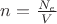 $n=\frac{N_e}{V}$
