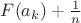 $F(a_k)+ \frac{1}{n}$