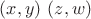 $(x,y)\ (z,w)$