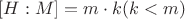 $[H : M] = m \cdot k  (k < m)$