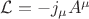 $\mathcal{L}=-j_\mu A^\mu$ $\mathcal{L}=-j_\mu A^\mu$