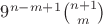 $9^{n-m+1}\binom{n+1}{m}$