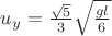 $u_y=\frac{\sqrt5}{3}\sqrt{\frac{gl}{6}}$