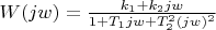 $W(jw)=\frac {k_1+k_2jw}{1+T_1jw+T_2^2(jw)^2}$