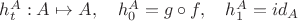 $h^A_t:A \mapsto A,\quad h^A_0=g\circ f,\quad h^A_1=id_A$
