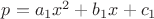 $p=a_1x^2+b_1x+c_1$