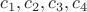 $c_1,c_2,c_3,c_4$