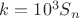 $k=10^3S_n$