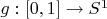$g:[0,1] \rightarrow S^1$