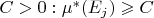 $\exist C>0: \mu^*(E_j)\geqslant C$