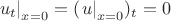 $\left. u_t\right|_{x=0} = (\left. u\right|_{x=0})_t=0$