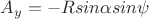 $A_y=-R sin \alpha sin \psi$