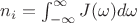$n_i=\int_{-\infty}^{\infty} J(\omega)d\omega$
