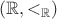 $(\mathbb R, <_{\mathbb R})$
