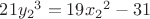 $21{y_2}^3=19{x_2}^2-31$