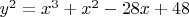 $y^2 = x^3 + x^2 - 28 x + 48$