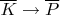 $\overline K \to \overline P$