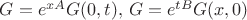 $G=e^{xA}G(0,t),\,G=e^{tB}G(x,0)$