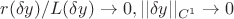 $r(\delta y)/L(\delta y) \rightarrow 0, ||\delta y||_{C^1}  \rightarrow 0$